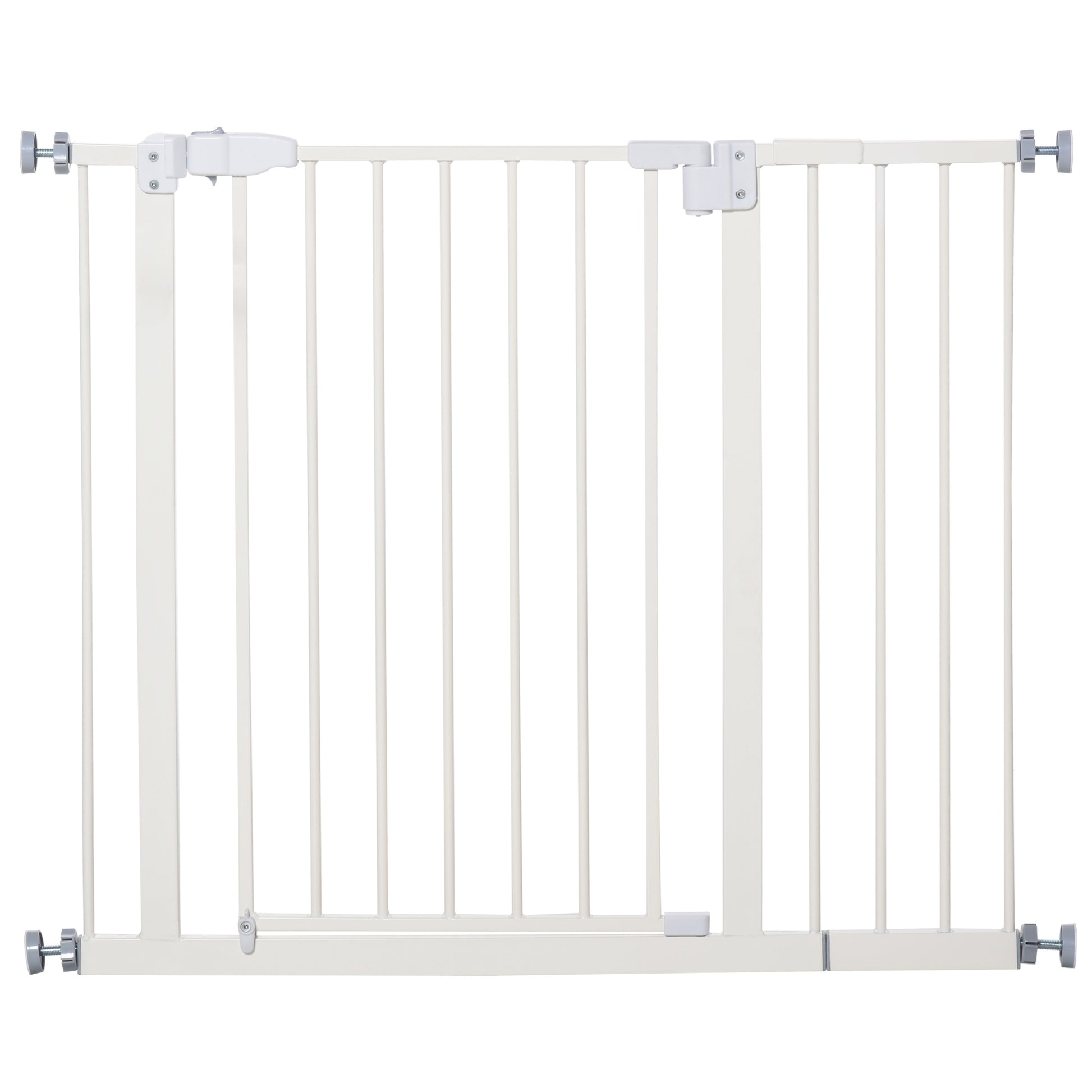 Pawhut Barrera De Seguridad Con Longitud Ajustable 74-97,5x76,2 Cm Blanco_0