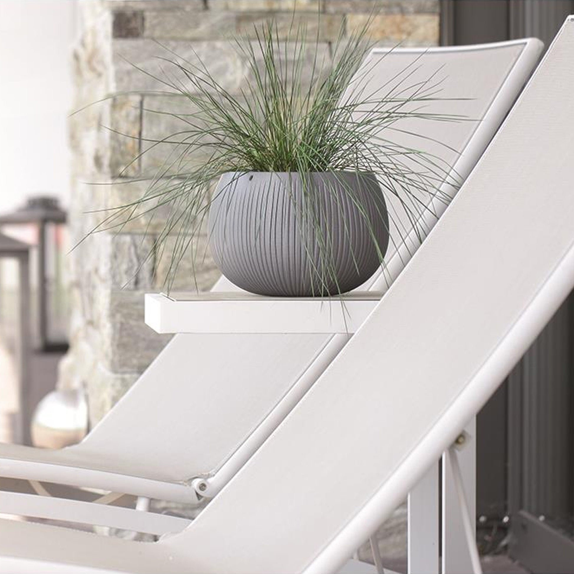 Prosperplast Beton Bowl De Plástico Con Depósito En Color Cemento Negro, 21,8 (alto) X 37 (ancho) X 37 (profundo) Cms