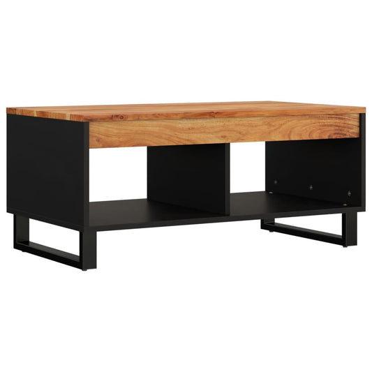 Mesa De Centro De Madera Maciza De Acacia 90x50x40 Cm_0