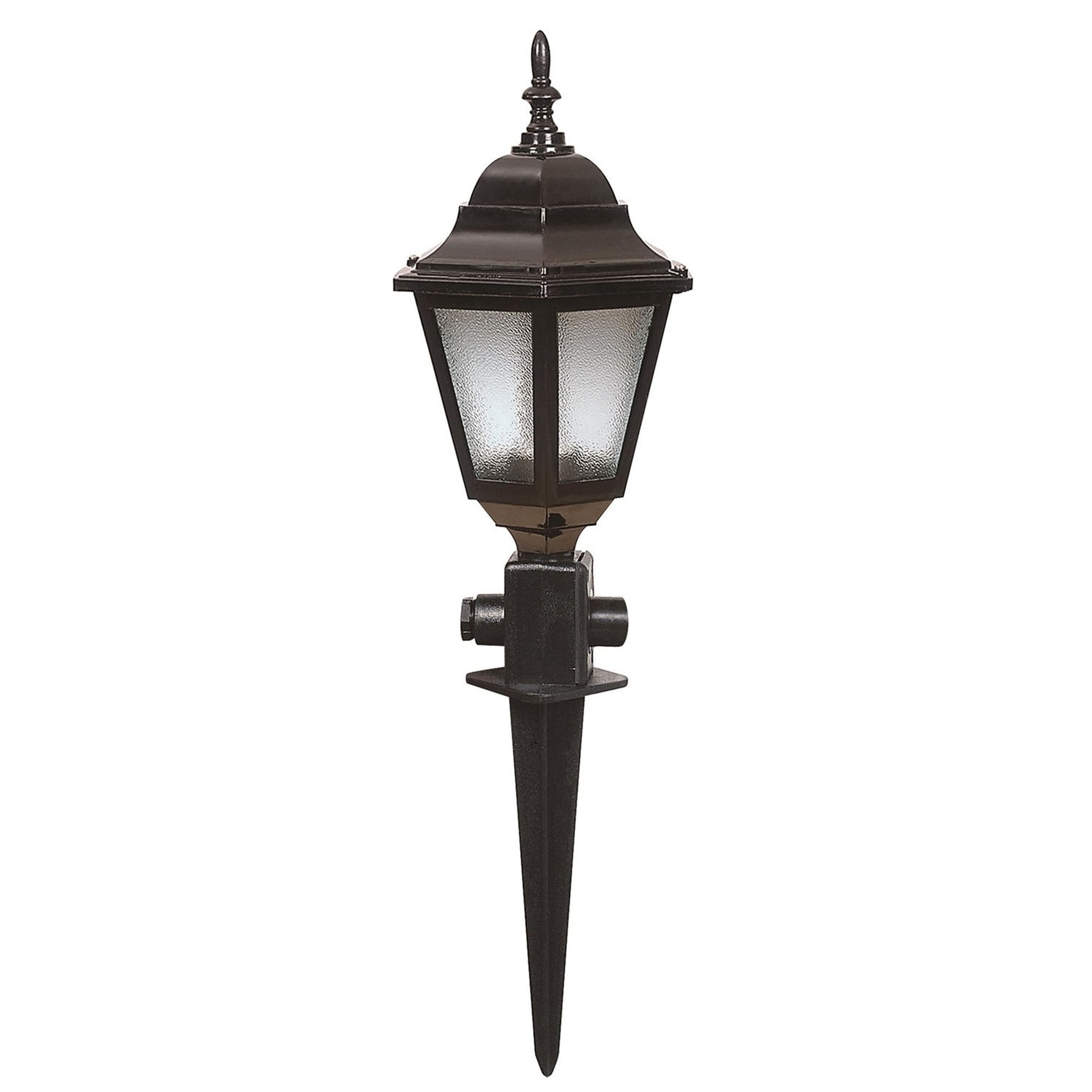 Aplique De Pared Clásico Para Exterior, Abs , Negro, 23x23x60, Casquillo E 27 Max 60 W