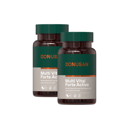 Pack 2x Multivital Forte Activo, Bonusan, 60 Comprimidos