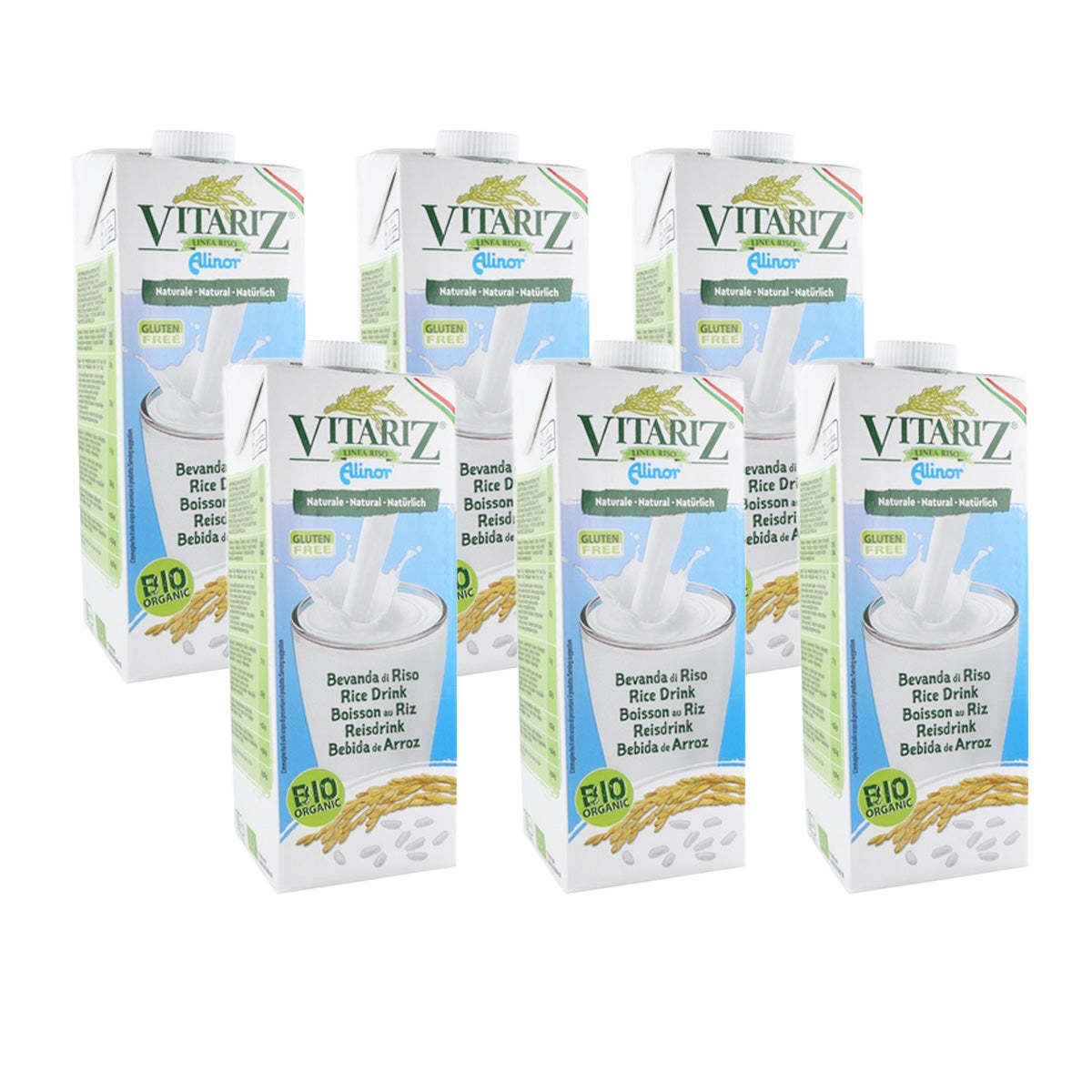 Pack de 6 Bebidas de Arroz Biológicas Vitariz 1 L