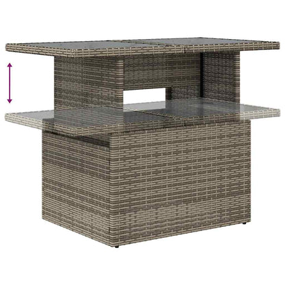 Set De Sofás De Jardín 7 Pzas Con Cojines Ratán Sintético Gris / Vetonek_3