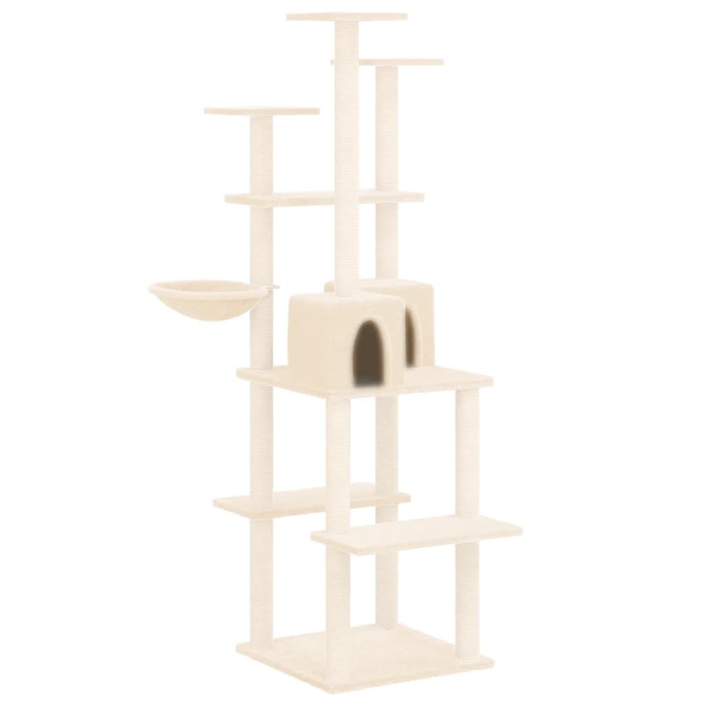 Vidaxl Rascador Para Gatos Con Postes De Sisal Color Crema 167 Cm_0