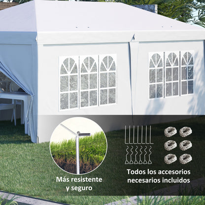 Outsunny Carpa Plegable 6x3 M Con 6 Paneles 2 Puertas Con Cremallera Blanco_5
