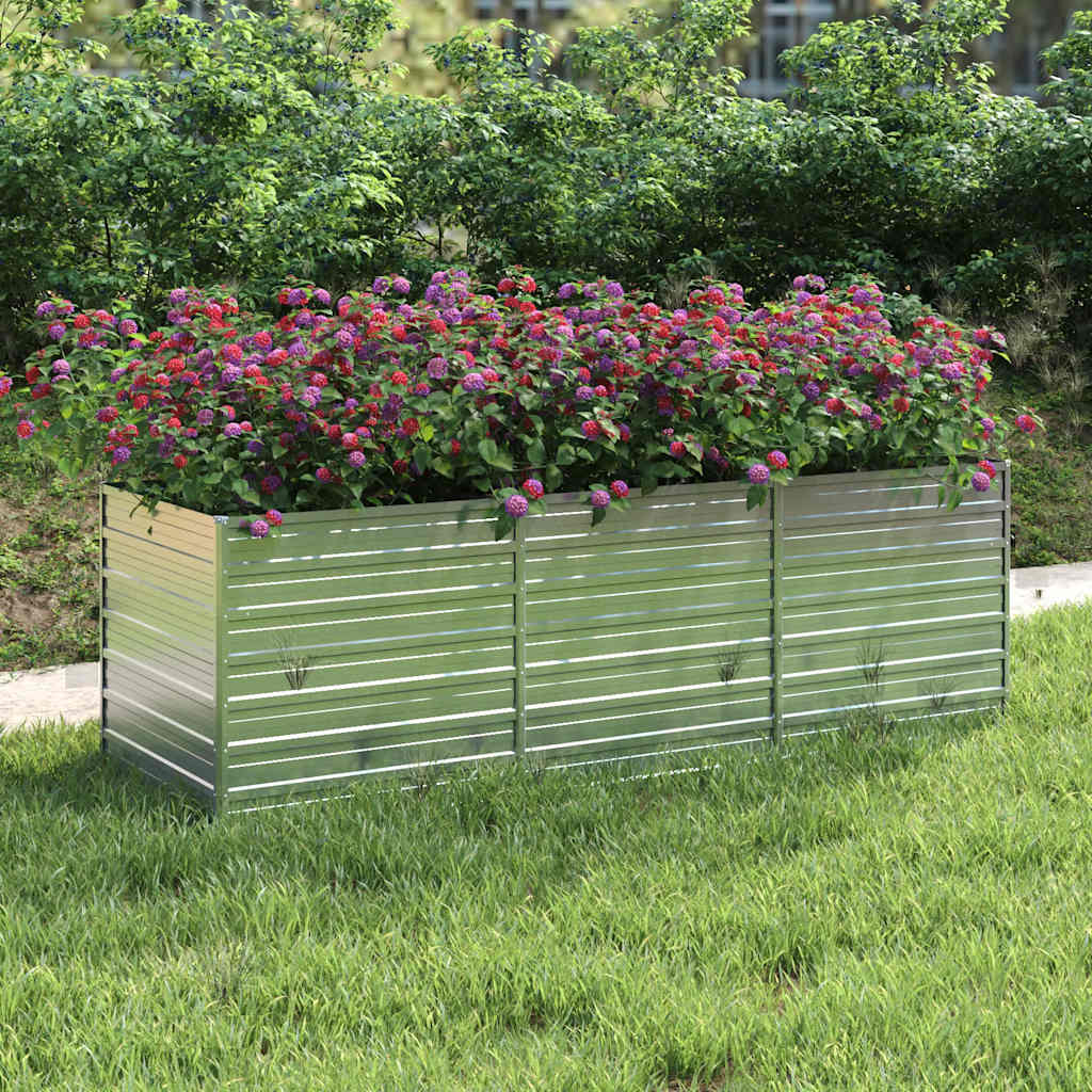 Arriate De Acero Galvanizado Plateado 240x80x77 Cm_1