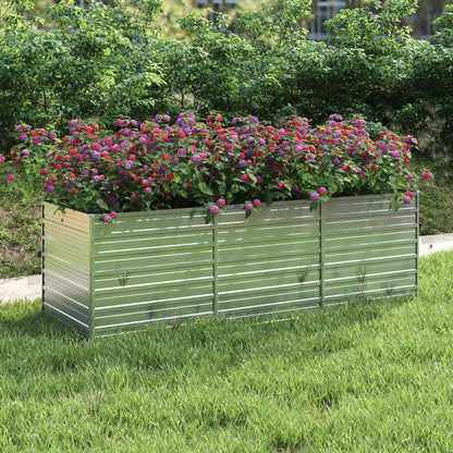 Arriate De Acero Galvanizado Plateado 240x80x77 Cm_1