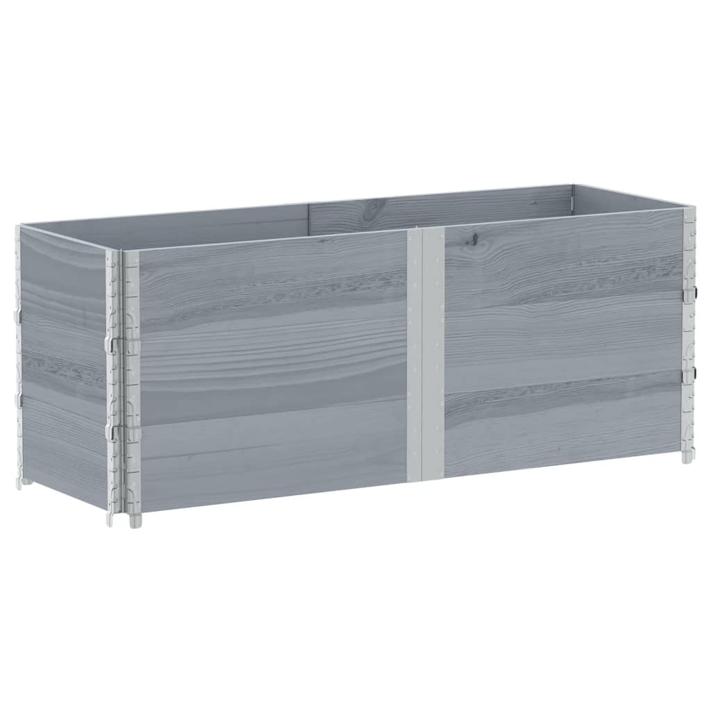 Jardinera De Madera Maciza De Pino Gris 150x50 Cm_4