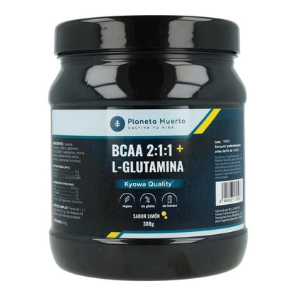 BCAA 2:1:1 + L-Glutamina Sabor a Limão Planeta Huerto 300 g