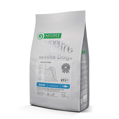 Nature's Protection White Dog Food Sem Grão Adulto Arenque Raças Pequenas 1,5 Kg