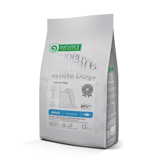 Nature's Protection White Dog Food Sem Grão Adulto Arenque Raças Pequenas 1,5 Kg