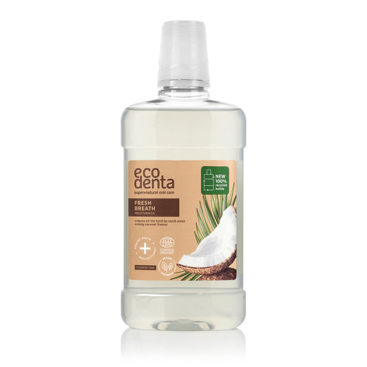 Enjuague bucal Aliento Fresco sabor Aloe Vera, Menta y Coco Bio EcoDenta 500 ml