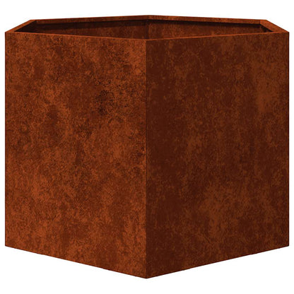 Jardinera De Acero Corten Oxidado 60x60x45 Cm_4