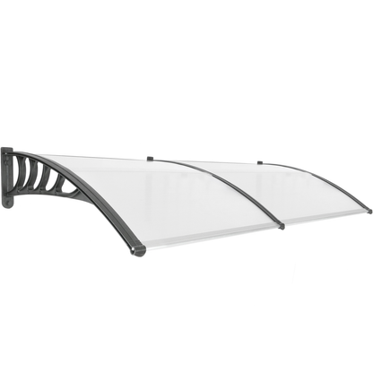 Tejadillo De Protección 200x90cm Marquesina Para Puertas Y Ventanas Negro_0