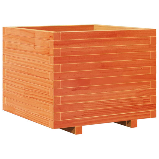 Jardinera Madera Maciza De Pino Marrón Cera 60x60x49,5 Cm_0