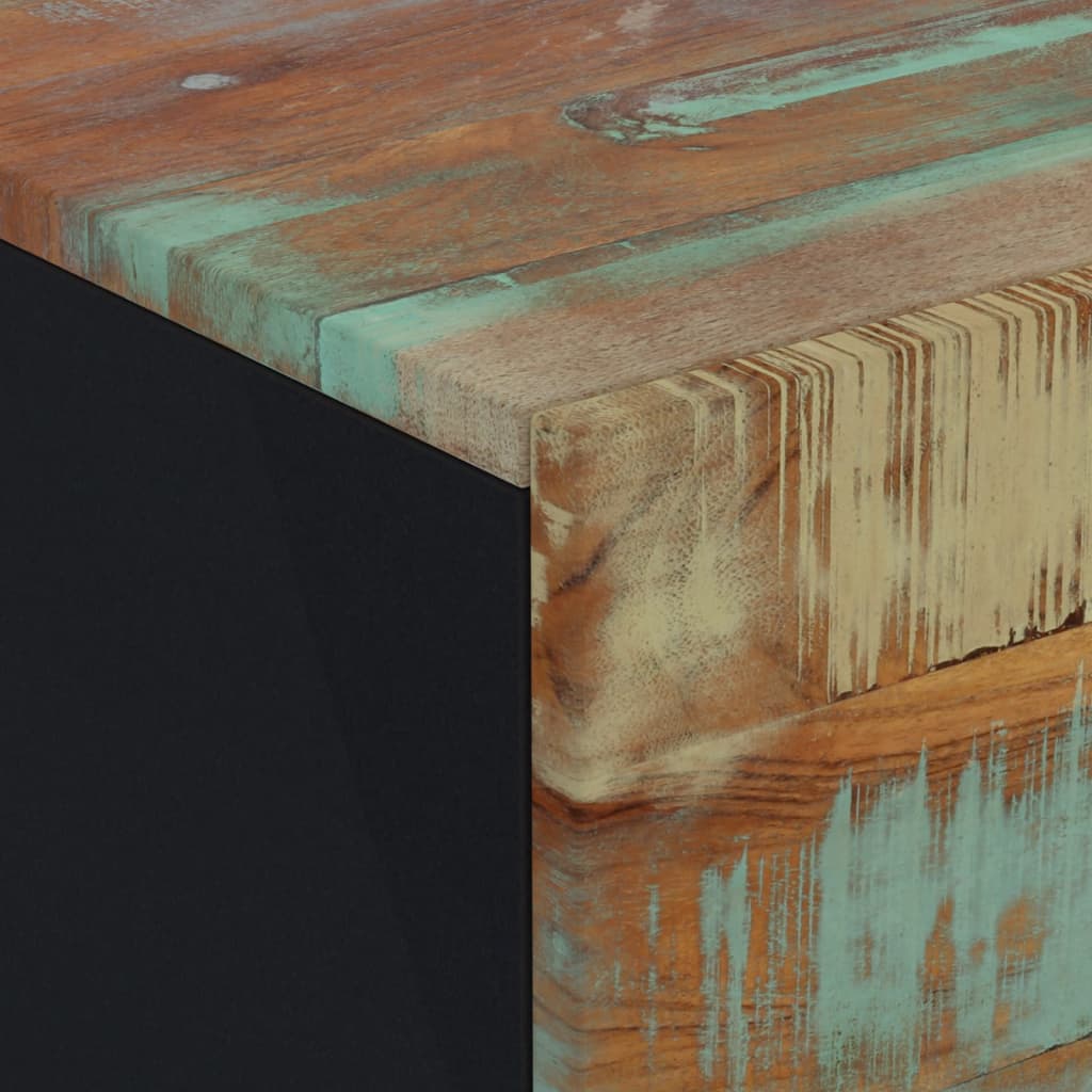 Mesita De Noche De Madera Maciza Reciclada 40x33x46 Cm_3