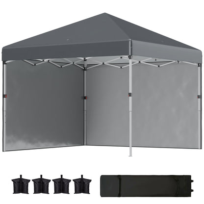 Outsunny Carpa Plegable 3x3 M Altura Ajustable Y Bolsa De Transporte Gris Oscuro_0