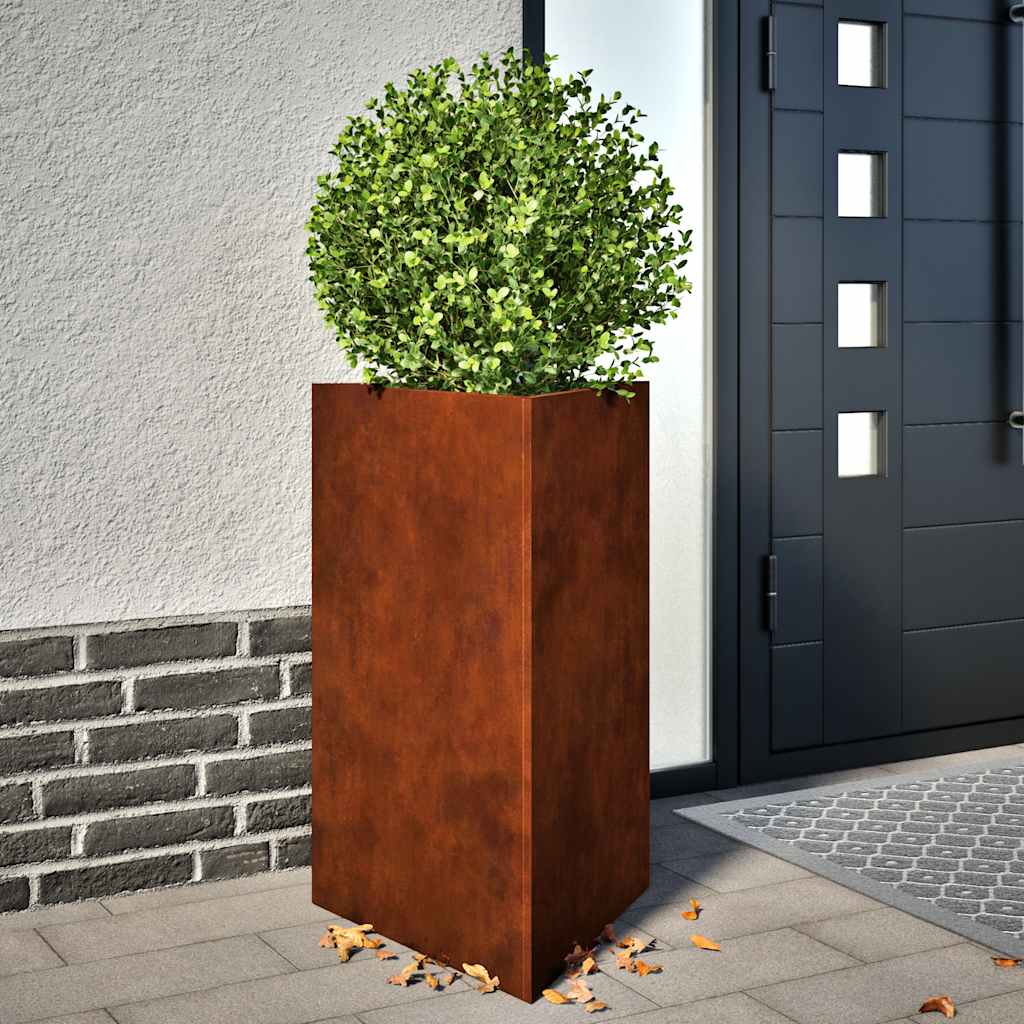 Jardineras Triangulares 2 Uds Acero Oxidado 50x43x75 Cm_1