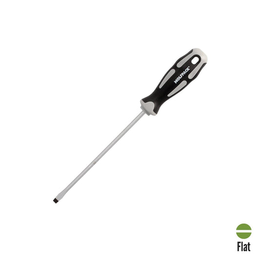 Destornillador Plano Estampado Acero S2 Mango Tpr Bimaterial. Medida 1,0 X Ø 5,5 X 150 Mm.  Din5265_0