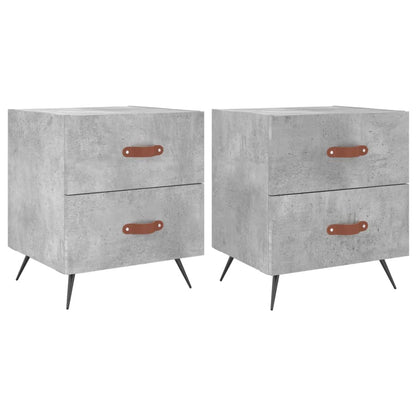 Mesita Noche 2 Uds Madera Ingeniería Gris Hormigón 40x35x47,5cm_0