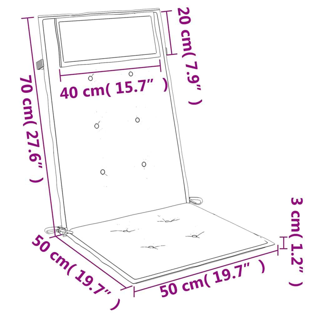 Vidaxl Cojines De Silla Respaldo Alto 6 Uds Tela Oxford Verde Brillo_2