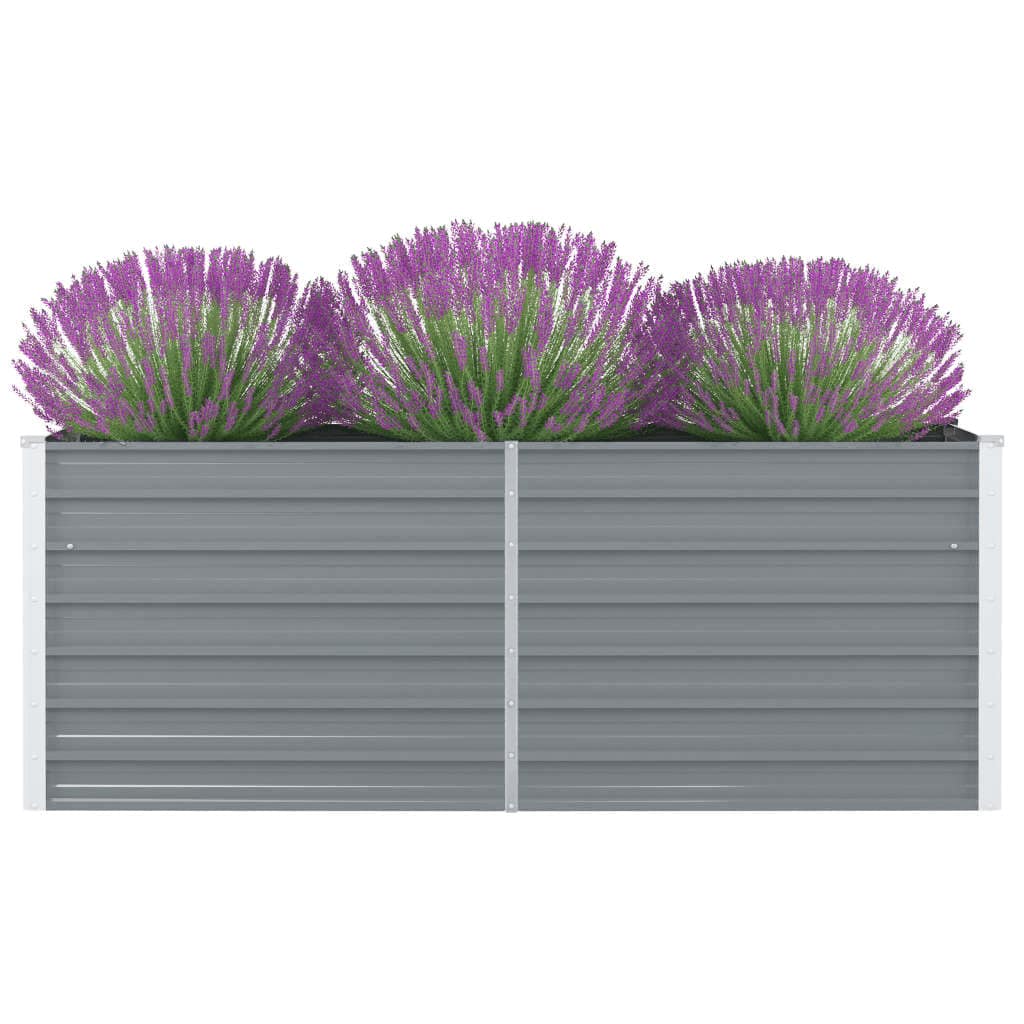 Jardinera Elevada De Acero Galvanizado Gris 160x80x45 Cm_1