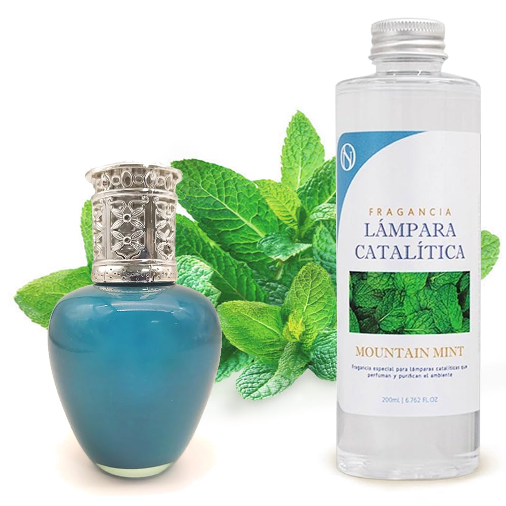 Lámpara Catalítica Aqua Marina + Aroma Mountain Mint 500ml - Elimina Malos Olores, Perfuma Y Mejora La Calidad Del Aire_0