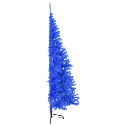Vidaxl Medio Árbol De Navidad Artificial Con Soporte Pvc Azul 210 Cm_3