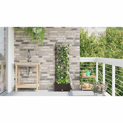 Vidaxl Maceta De Jardín Con Enrejado Marrón 40 X 40 X 125.5 Cm Pp_3
