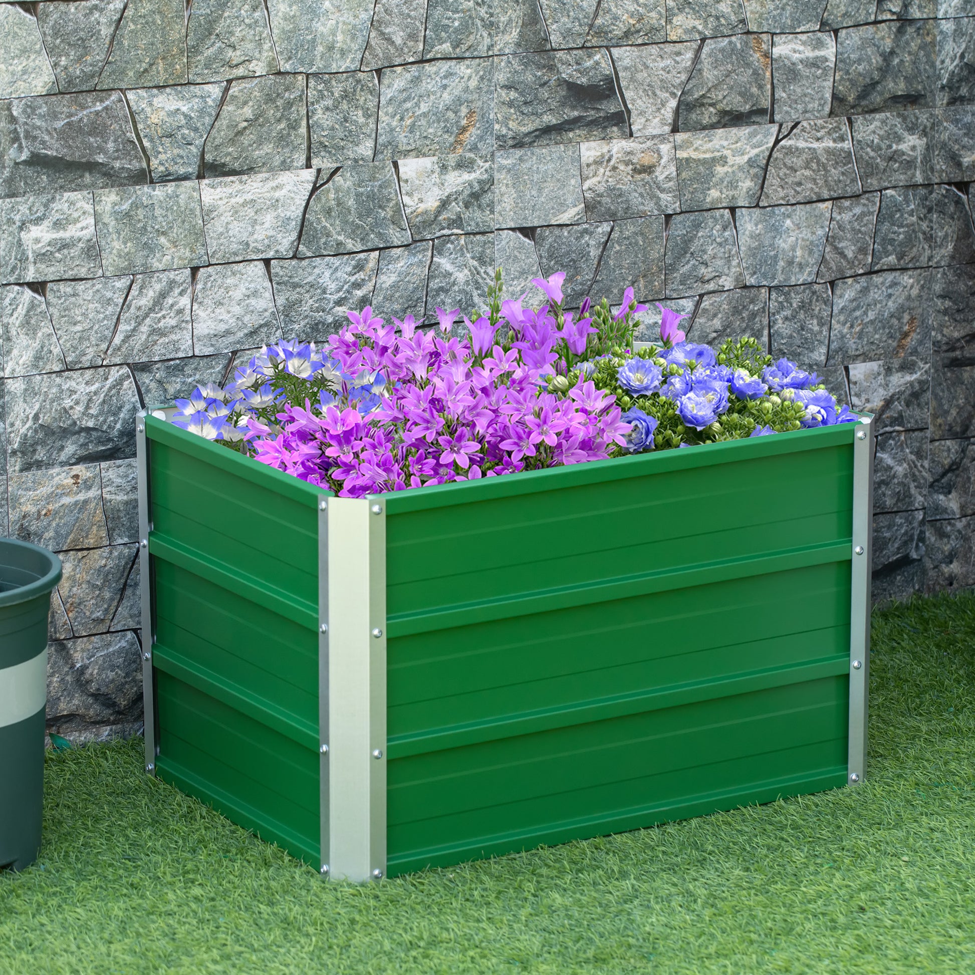 Outsunny Arriate Alto De Jardín Acero Con Guantes Cultivos Plantas 66x47x40 Cm_1