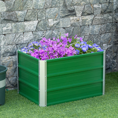 Outsunny Arriate Alto De Jardín Acero Con Guantes Cultivos Plantas 66x47x40 Cm_1
