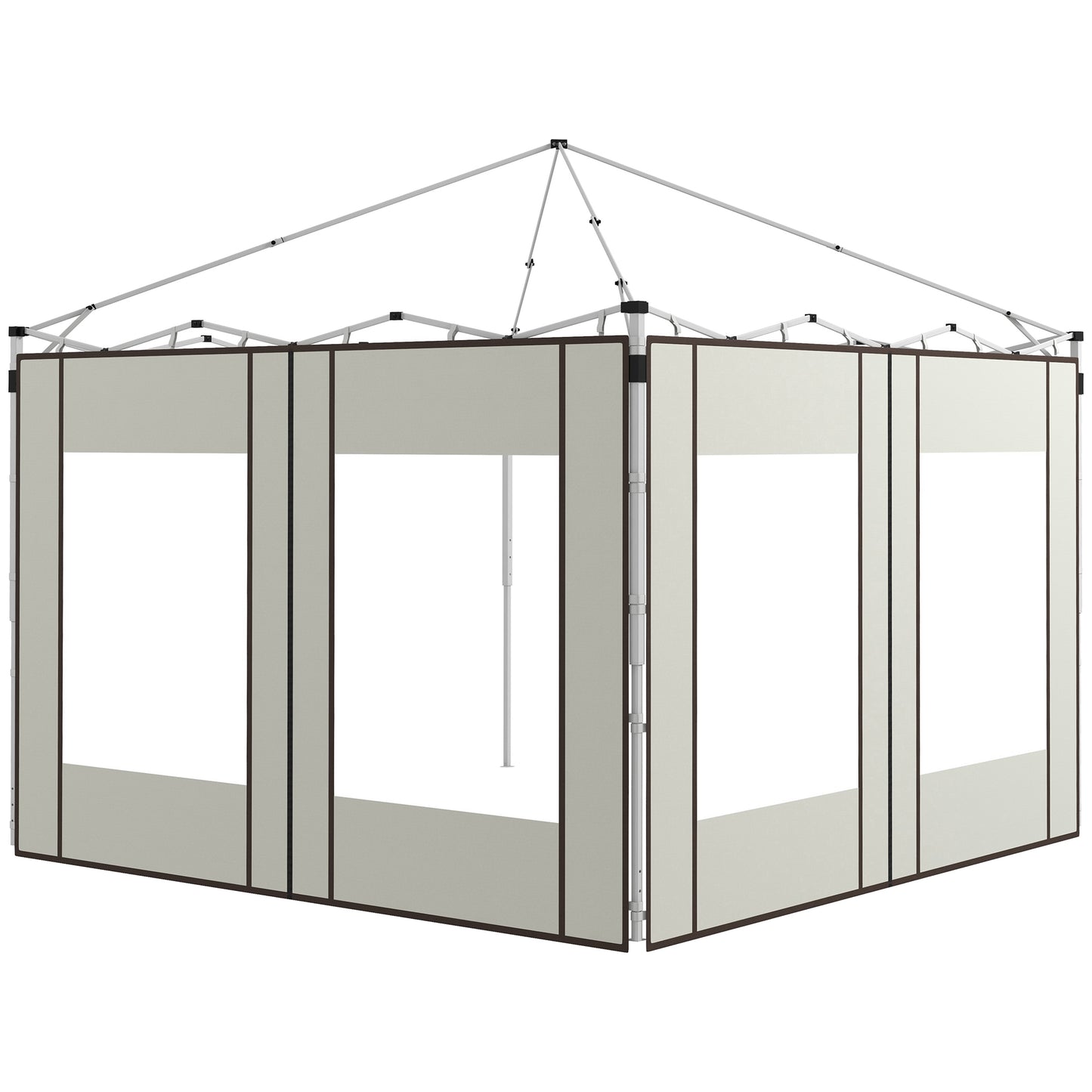 Outsunny Paredes Laterales Para Carpa De 2 Paneles 295x195 Cm Crema_0