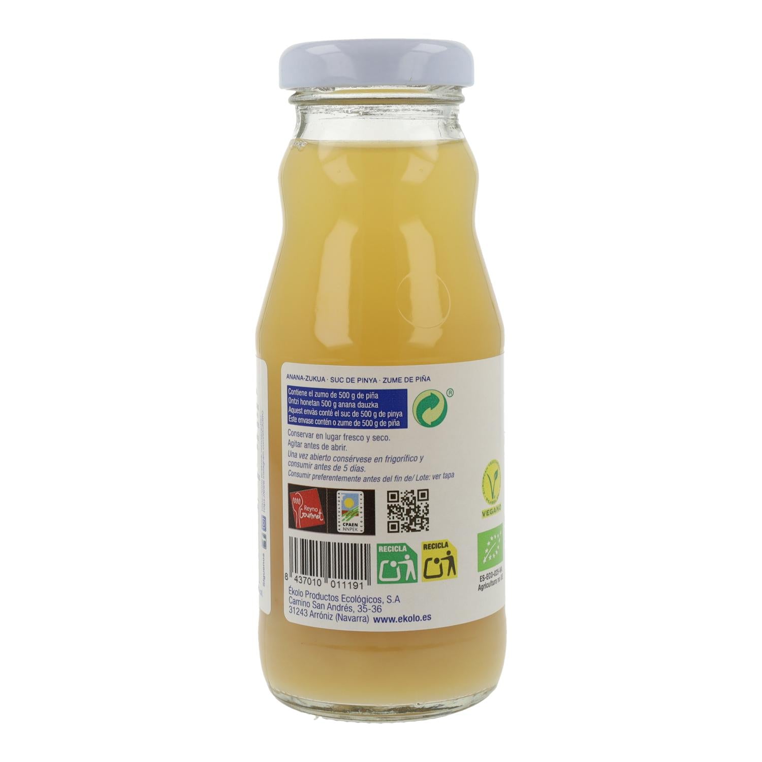 Ékolo Sumo de Ananás Biológico 100% Espremido 200 ml