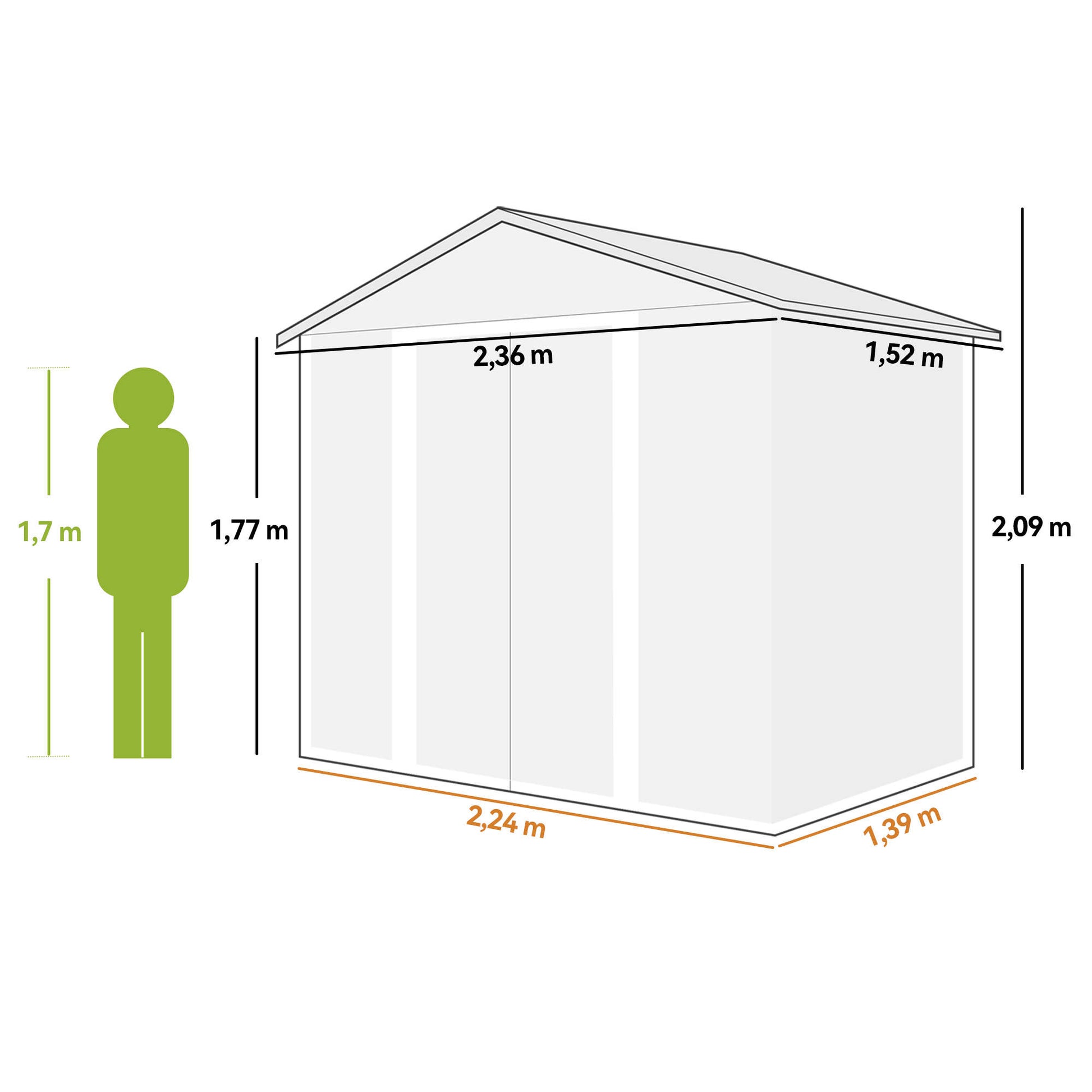 Outsunny Caseta De Jardín Exterior 3 M² 235,7x152x208,7 Cm Natural Y Café_2
