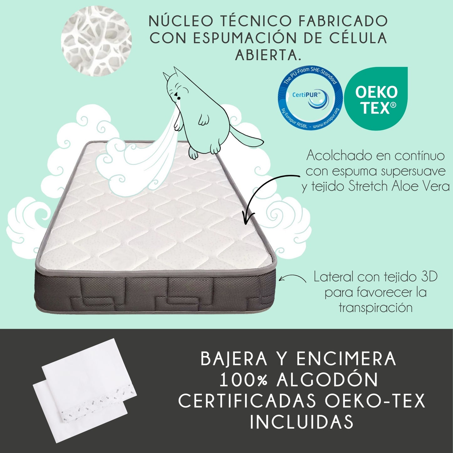 Cuna De Bebé Nuru Estilo Nórdico Infantil, Con Kit Colecho, Colchón Morfeo Y Ropa De Cama 100% Algodón_1
