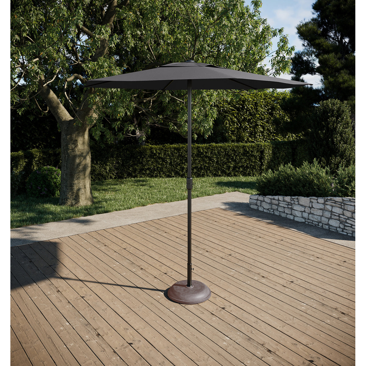 Pie De Sombrilla Redondo De Hormigón 15kg Taupe Con 1 Tornillo + 1 Adaptador De Plástico Incluido 45x5cm - Mobiliario De Jardín_4
