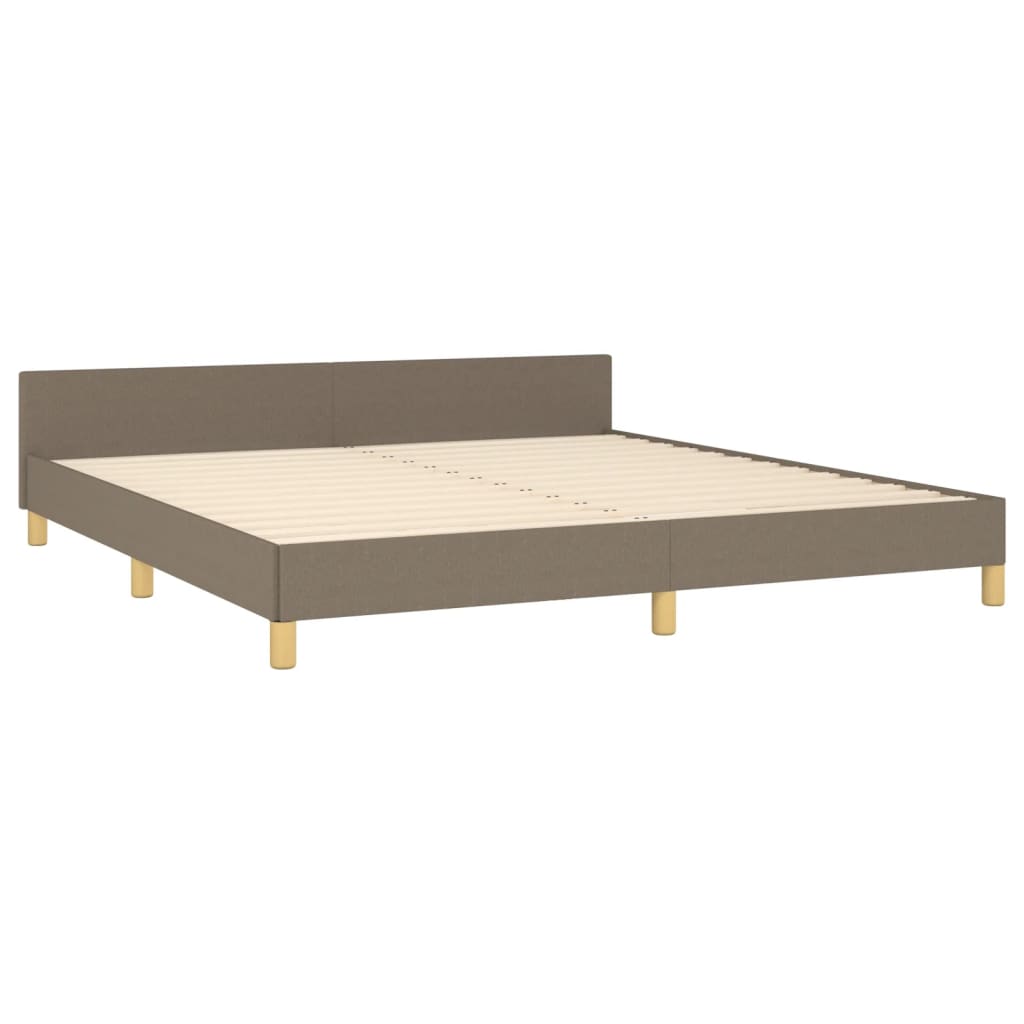 Estructura De Cama Con Cabecero De Tela Gris Taupe 180x200 Cm / Vetonek_5