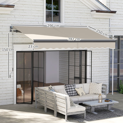 Outsunny Toldo Eléctrico Retráctil Con Mando A Distancia 3x2,5 M Crema_2