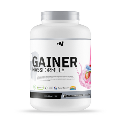 Gainer Mass Formula - 3 Kg - Fresa - Aumenta La Masa Muscular - Masmusculo_0