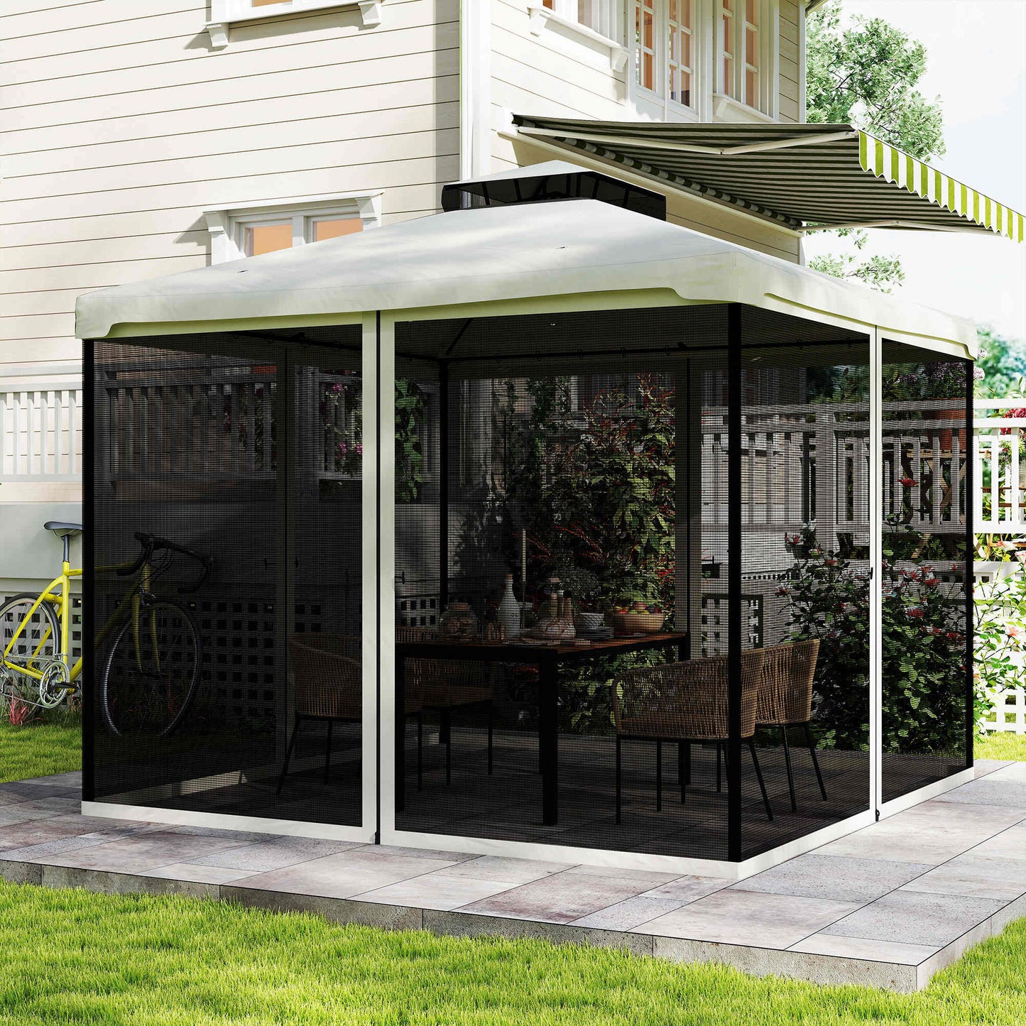 Outsunny 4 Paneles Laterales 302x207 Cm Para Carpa De Jardín Mosquitera_1