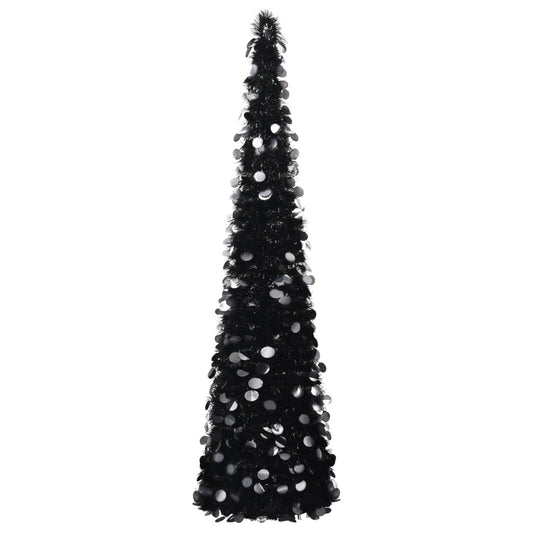 Vidaxl Árbol De Navidad Artificial Emergente Pet Negro 150 Cm_0