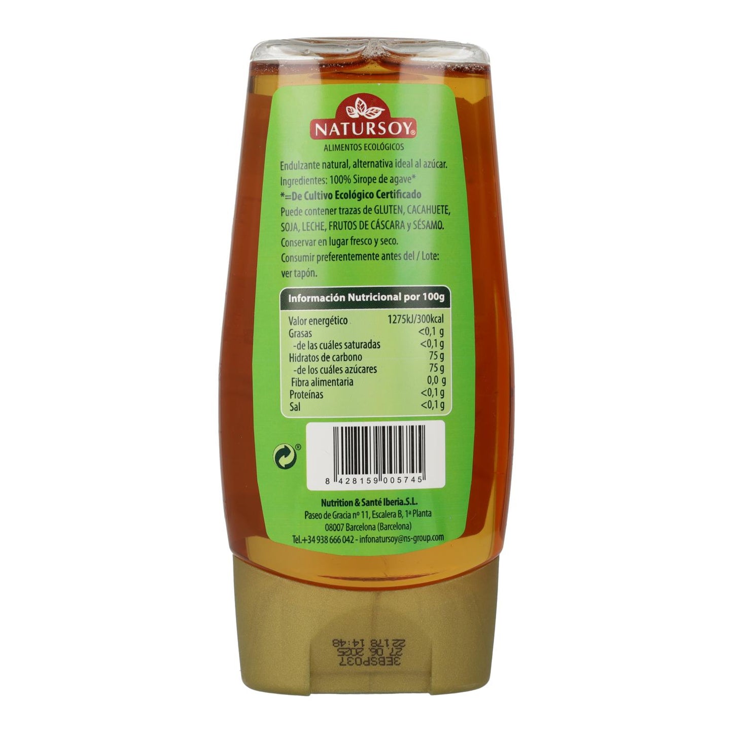 Xarope de Agave Biológico, 350 g. Natursoy
