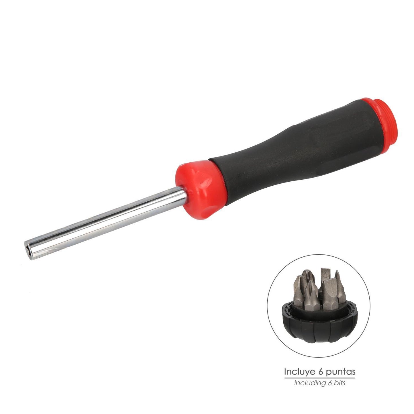 Juego De Puntas Con Destornillador  1/4 7 Piezas. Acero Cromo Vanadio, Kit Destorpuntas, Puntas Destornillador.