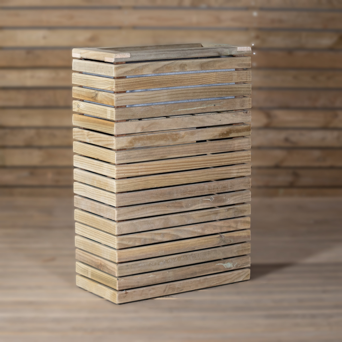 Jardinera Luxe Torre De Madera Tratada Vidahuerto 80x30x90 Cm.