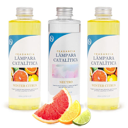 Pack 3x Fragancias Lámpara Catalítica 200ml: 2 Aroma Winter Citrus + Limpiador Neutro. Disfruta De Tu Aroma Favorito_0