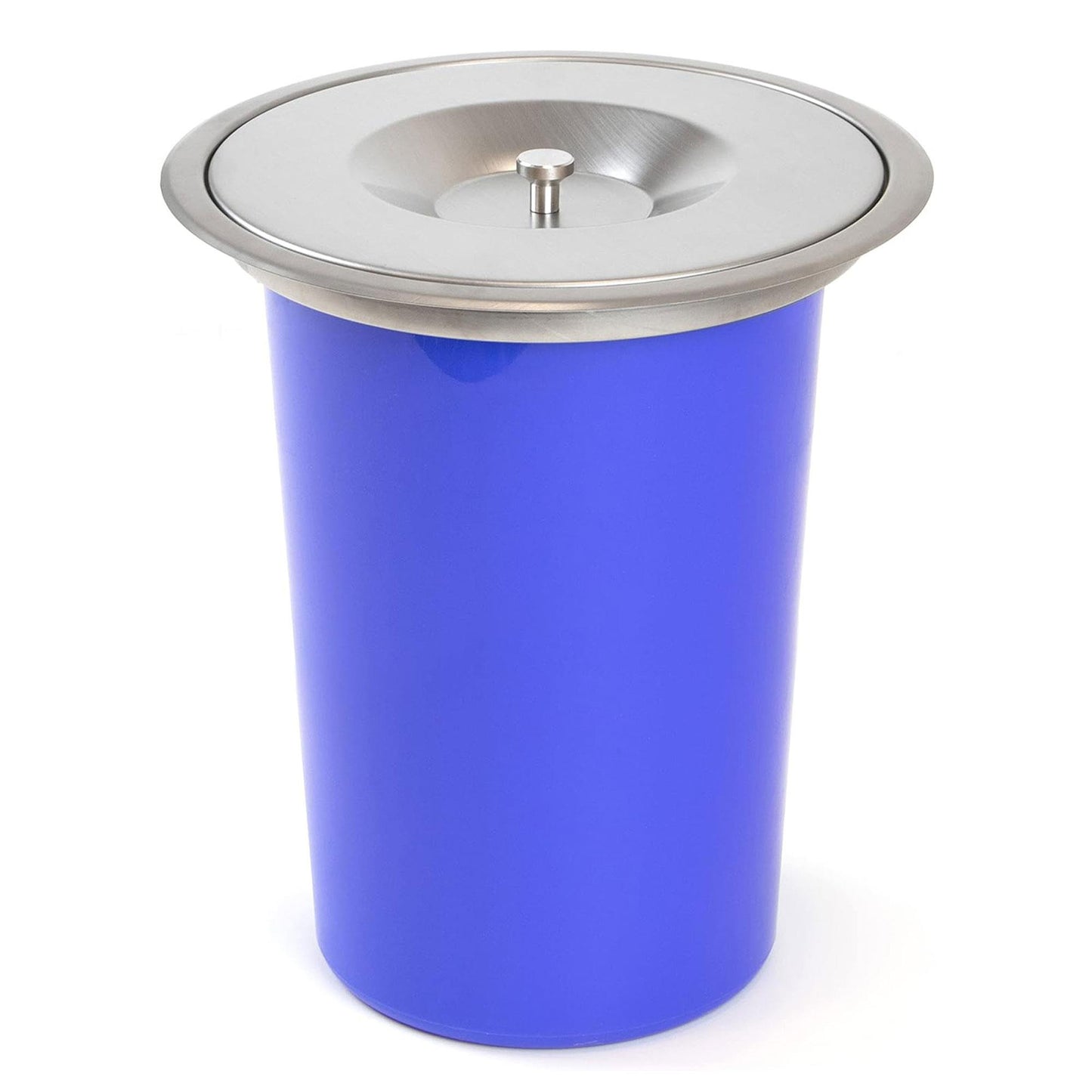 Cubo Integrable En Encimera 8l Tapa Acero Inox Azul_0