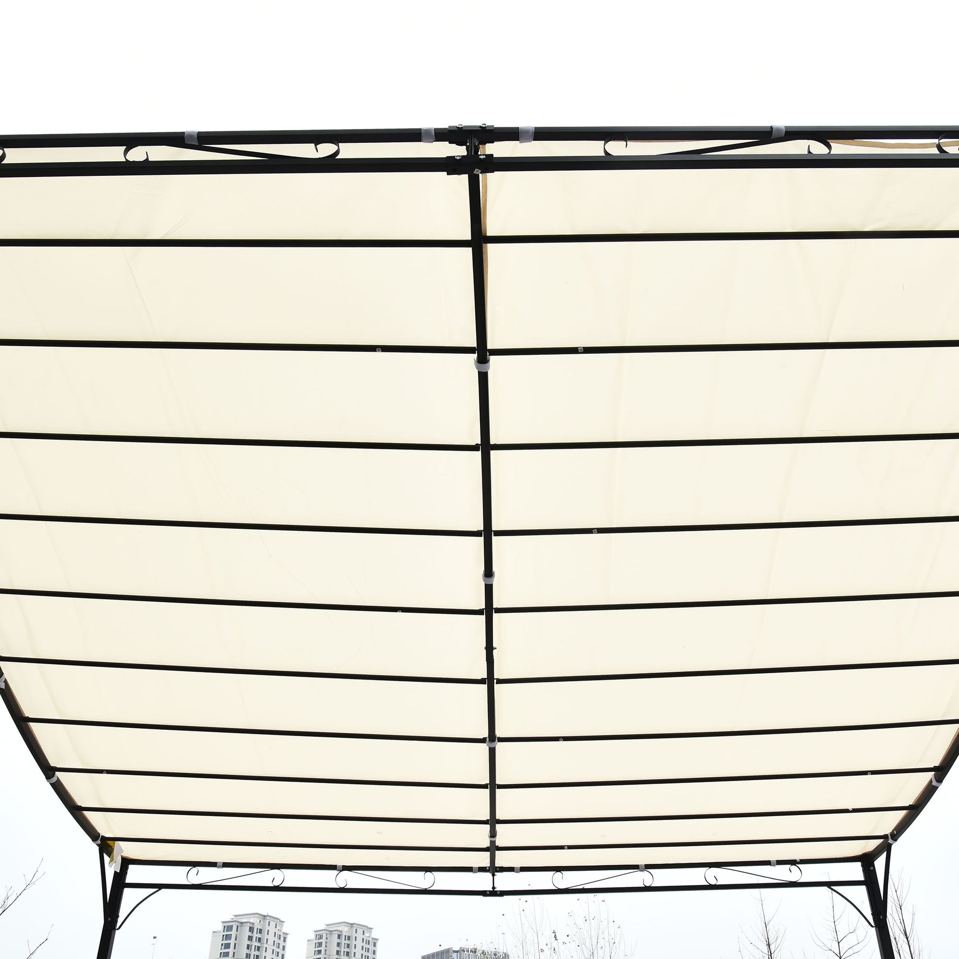 Outsunny Pérgola Gazebo Toldo De Pared Jardín Patio Terraza 3x3x2.5m_4