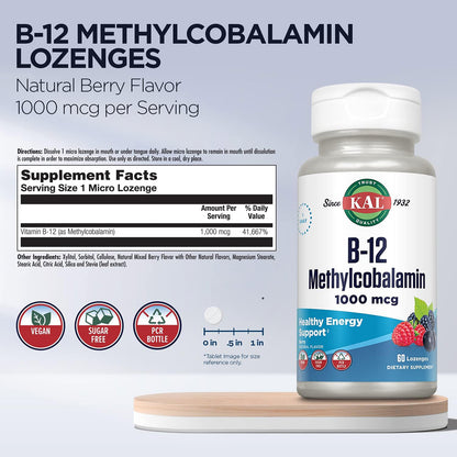 B-12 Metilcobalamina e Adenosilcobalamina, Kal, 60 comprimidos