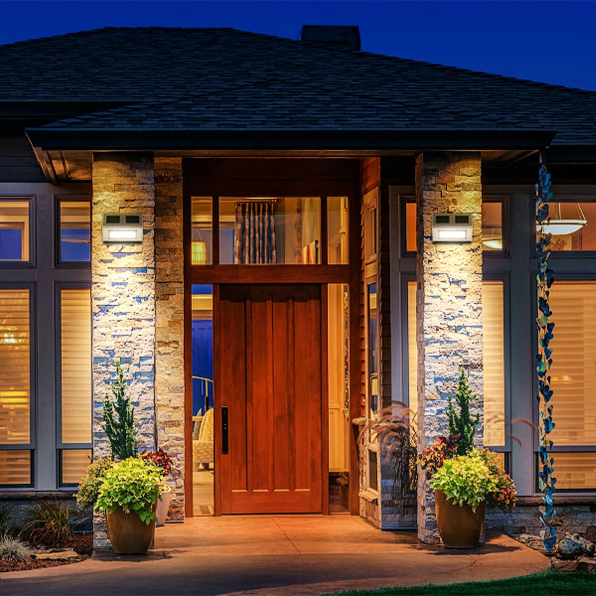 Well Home - Set De 4 Luces Solares En Acero Inoxidable Con 2 Leds_5