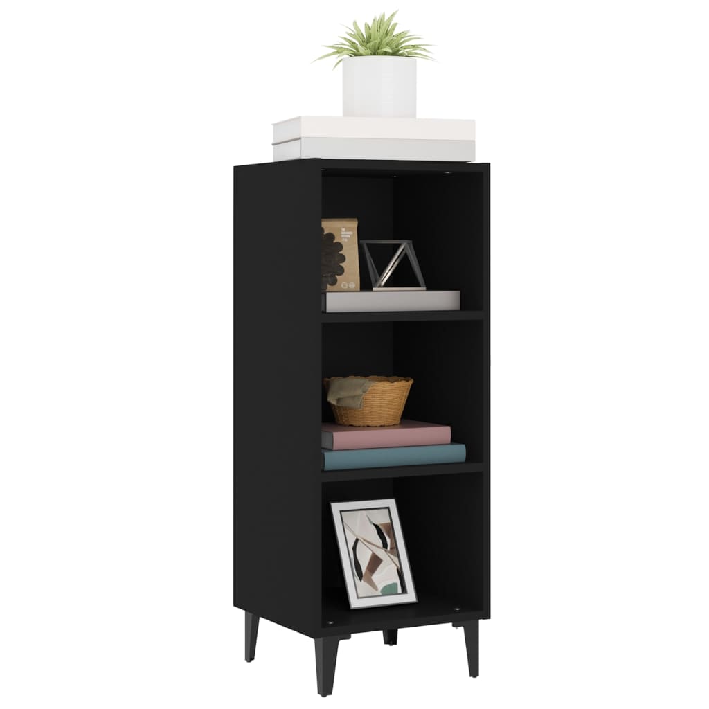 Aparador De Madera De Ingeniería Negro 34,5x32,5x90 Cm / Vetonek_2
